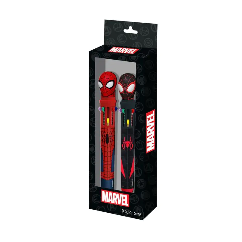 Marvel Spiderman Packung mit 2 Stiften in 10 Farben Produktfoto