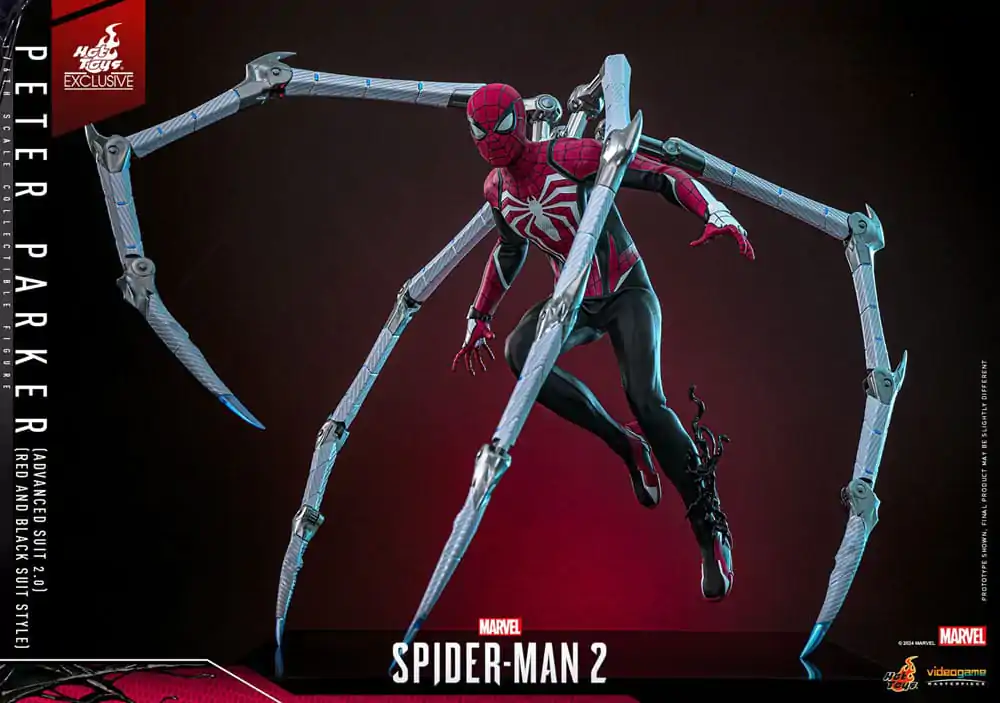 Spider-Man 2 Video Game Masterpiece Action Figur 1/6 Peter Parker (Advanced Suit 2.0) (Red and Black Suit Style) 30 cm Produktfoto