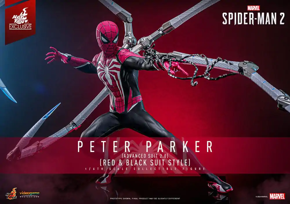 Spider-Man 2 Video Game Masterpiece Action Figur 1/6 Peter Parker (Advanced Suit 2.0) (Red and Black Suit Style) 30 cm Produktfoto
