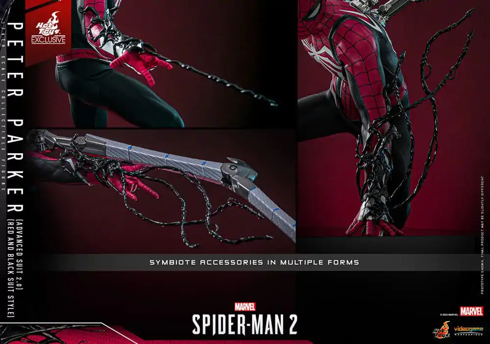 Spider-Man 2 Video Game Masterpiece Action Figur 1/6 Peter Parker (Advanced Suit 2.0) (Red and Black Suit Style) 30 cm Produktfoto