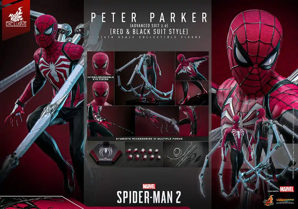 Spider-Man 2 Video Game Masterpiece Action Figur 1/6 Peter Parker (Advanced Suit 2.0) (Red and Black Suit Style) 30 cm Produktfoto