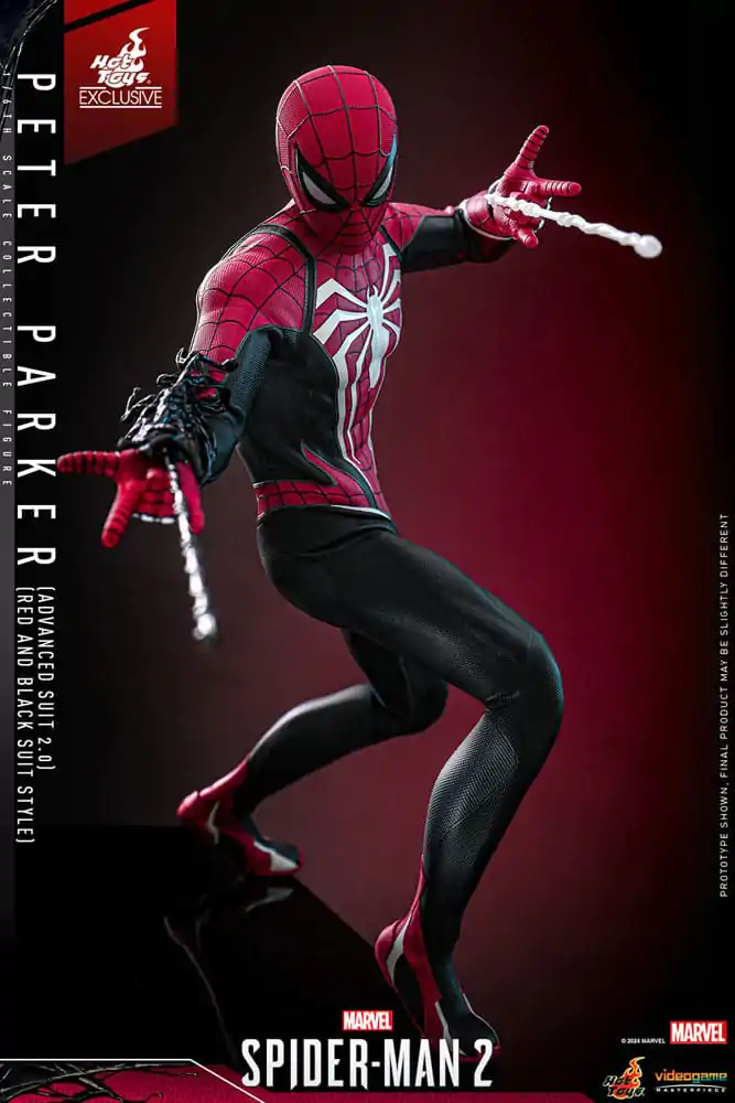 Spider-Man 2 Video Game Masterpiece Action Figur 1/6 Peter Parker (Advanced Suit 2.0) (Red and Black Suit Style) 30 cm Produktfoto