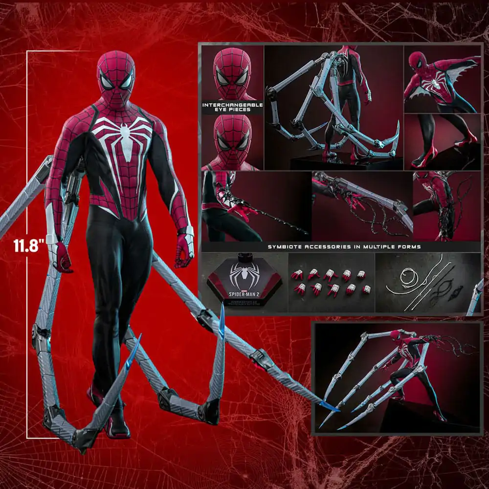 Spider-Man 2 Video Game Masterpiece Action Figur 1/6 Peter Parker (Advanced Suit 2.0) (Red and Black Suit Style) 30 cm Produktfoto