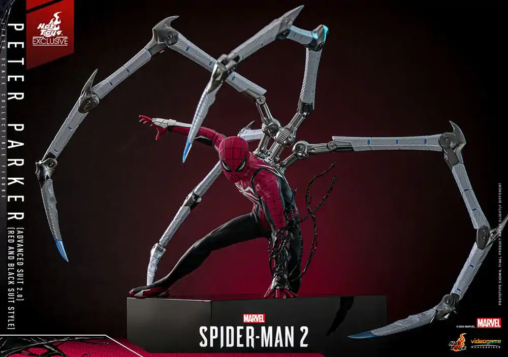 Spider-Man 2 Video Game Masterpiece Action Figur 1/6 Peter Parker (Advanced Suit 2.0) (Red and Black Suit Style) 30 cm Produktfoto