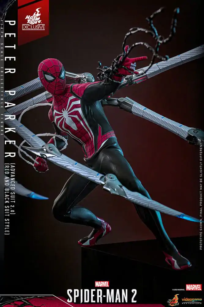 Spider-Man 2 Video Game Masterpiece Action Figur 1/6 Peter Parker (Advanced Suit 2.0) (Red and Black Suit Style) 30 cm Produktfoto