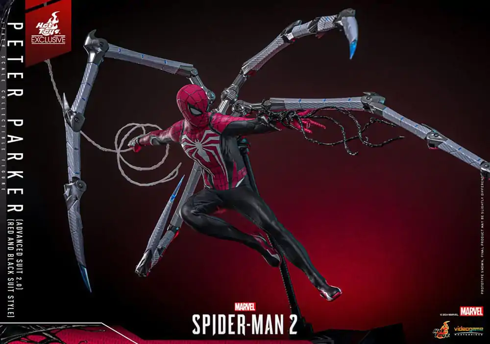 Spider-Man 2 Video Game Masterpiece Action Figur 1/6 Peter Parker (Advanced Suit 2.0) (Red and Black Suit Style) 30 cm Produktfoto