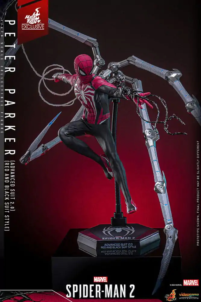Spider-Man 2 Video Game Masterpiece Action Figur 1/6 Peter Parker (Advanced Suit 2.0) (Red and Black Suit Style) 30 cm Produktfoto