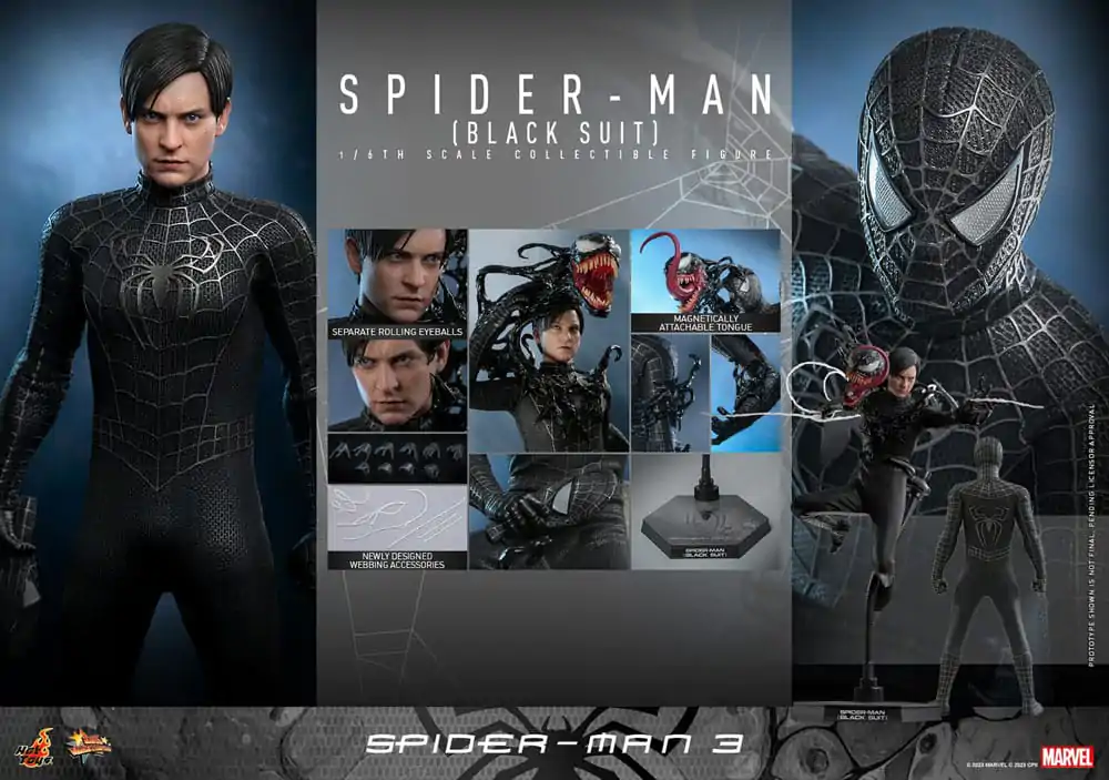 Spider-Man 3 Movie Masterpiece Actionfigur 1/6 Spider-Man (Black Suit) 30 cm Produktfoto