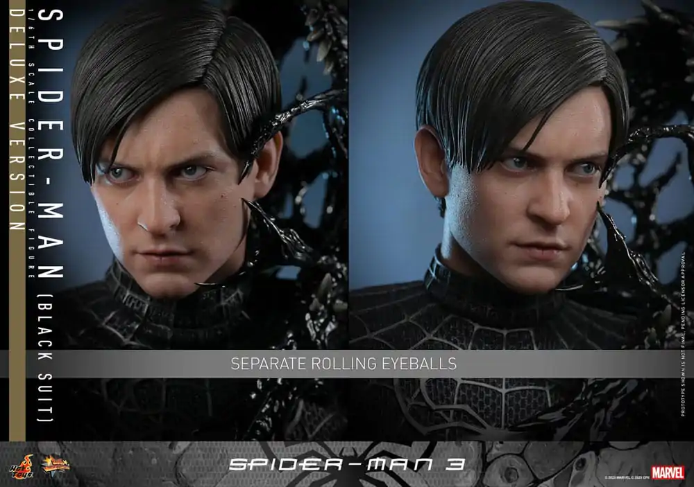 Spider-Man 3 Movie Masterpiece Actionfigur 1/6 Spider-Man (Black Suit) (Deluxe Version) 30 cm Produktfoto