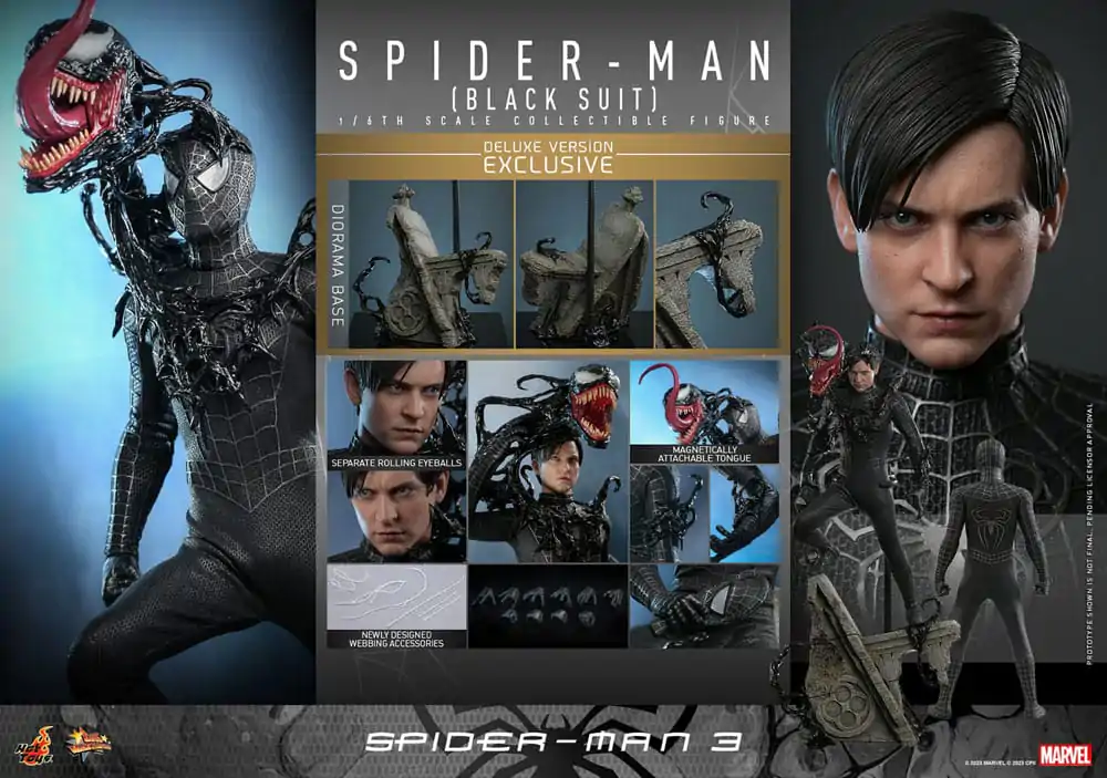 Spider-Man 3 Movie Masterpiece Actionfigur 1/6 Spider-Man (Black Suit) (Deluxe Version) 30 cm Produktfoto