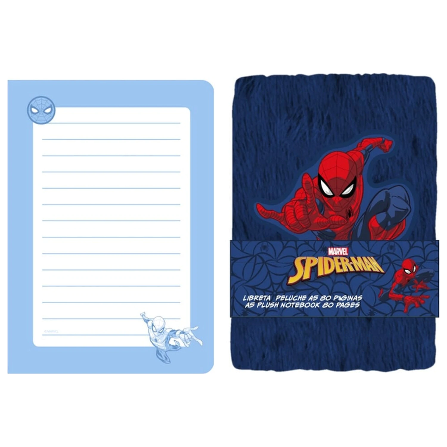 Marvel Spiderman A5 Plüsch Notizbuch Produktfoto