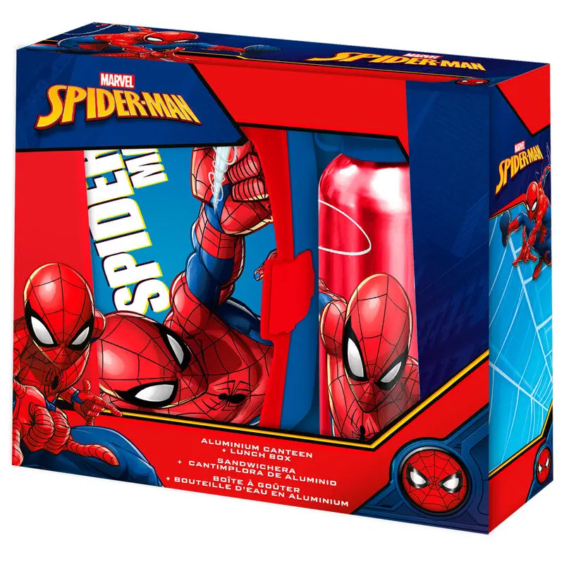 Marvel Spiderman Aluminium Flasche + Lunchbox set Produktfoto