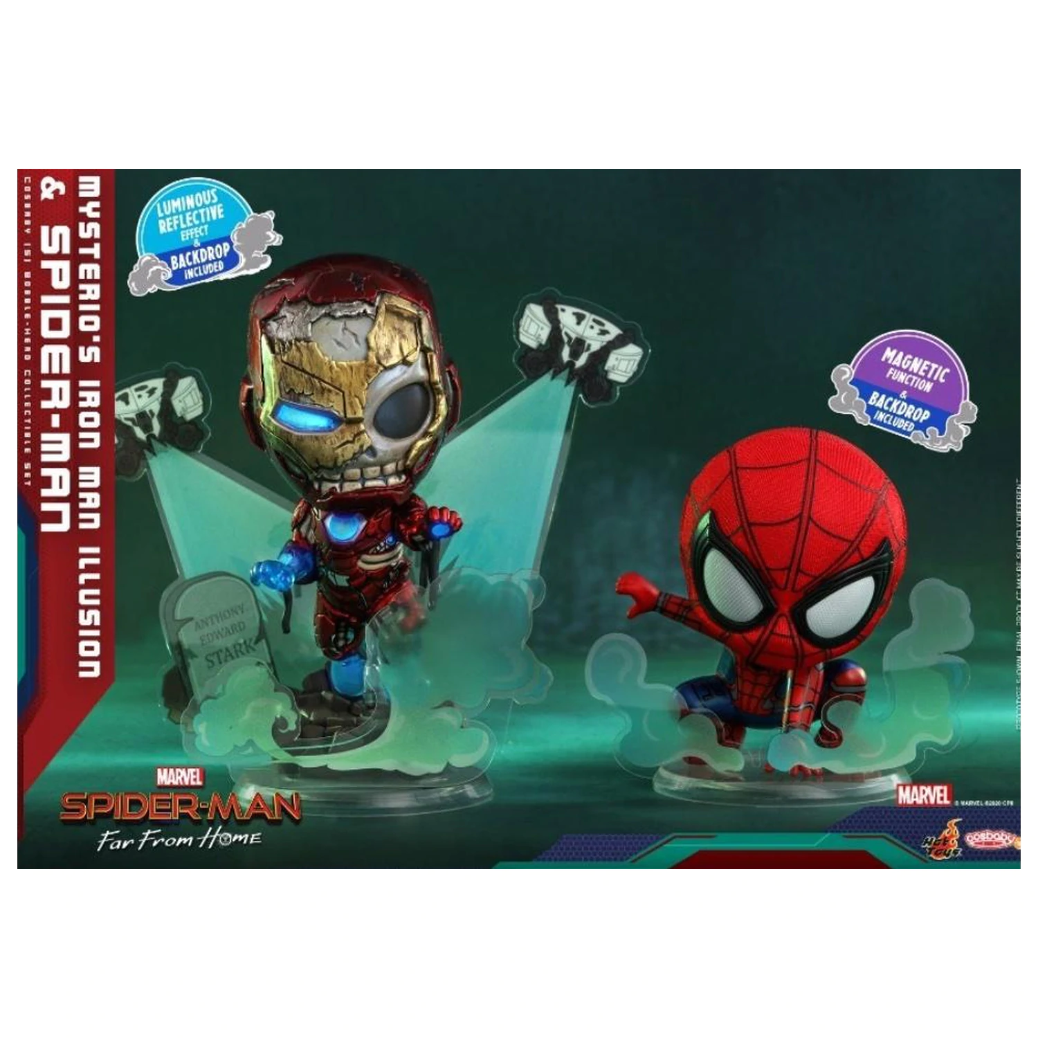 Spider-Man Cosbaby Wave 3 Mysterio's Iron Man Illusion & Spider Produktfoto