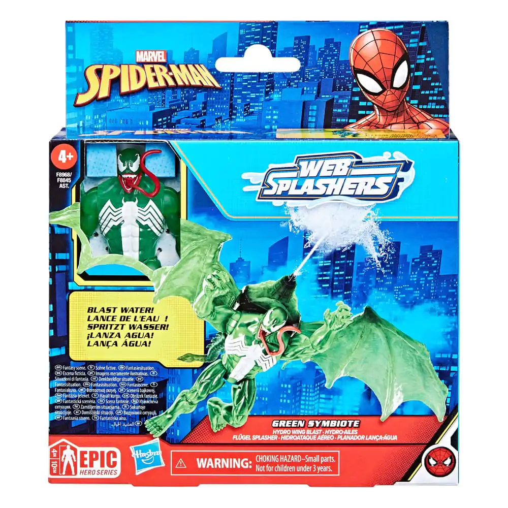 Spider-Man Epic Hero Series Web Splashers Actionfigur Green Symbiote Hydro Wing Blast 10 cm termékfotó