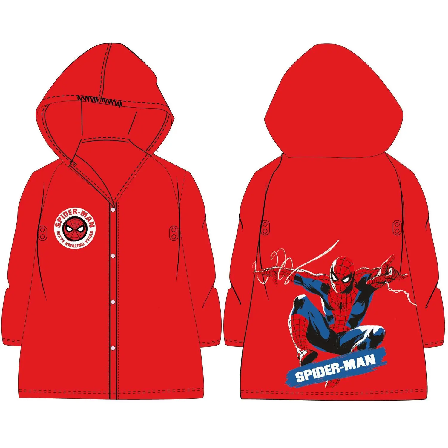 Marvel Spiderman Regenjacke Produktfoto
