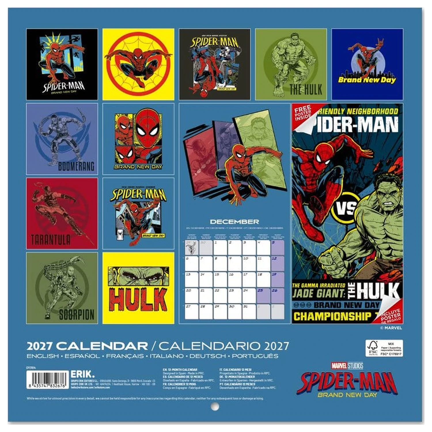 Spider-Man Wandkalender 2027 30 x 30 cm Produktfoto