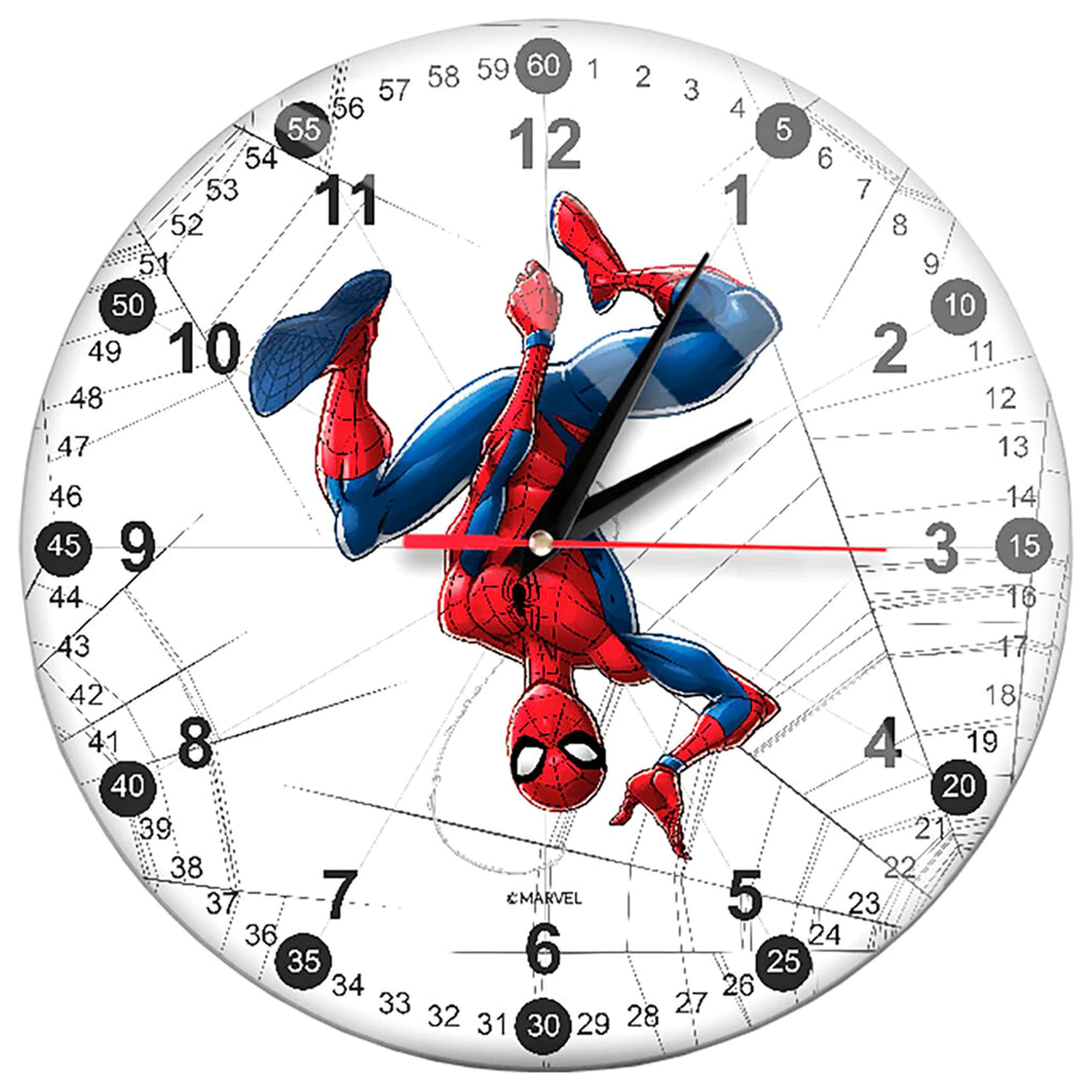 Marvel Spiderman Wanduhr Produktfoto