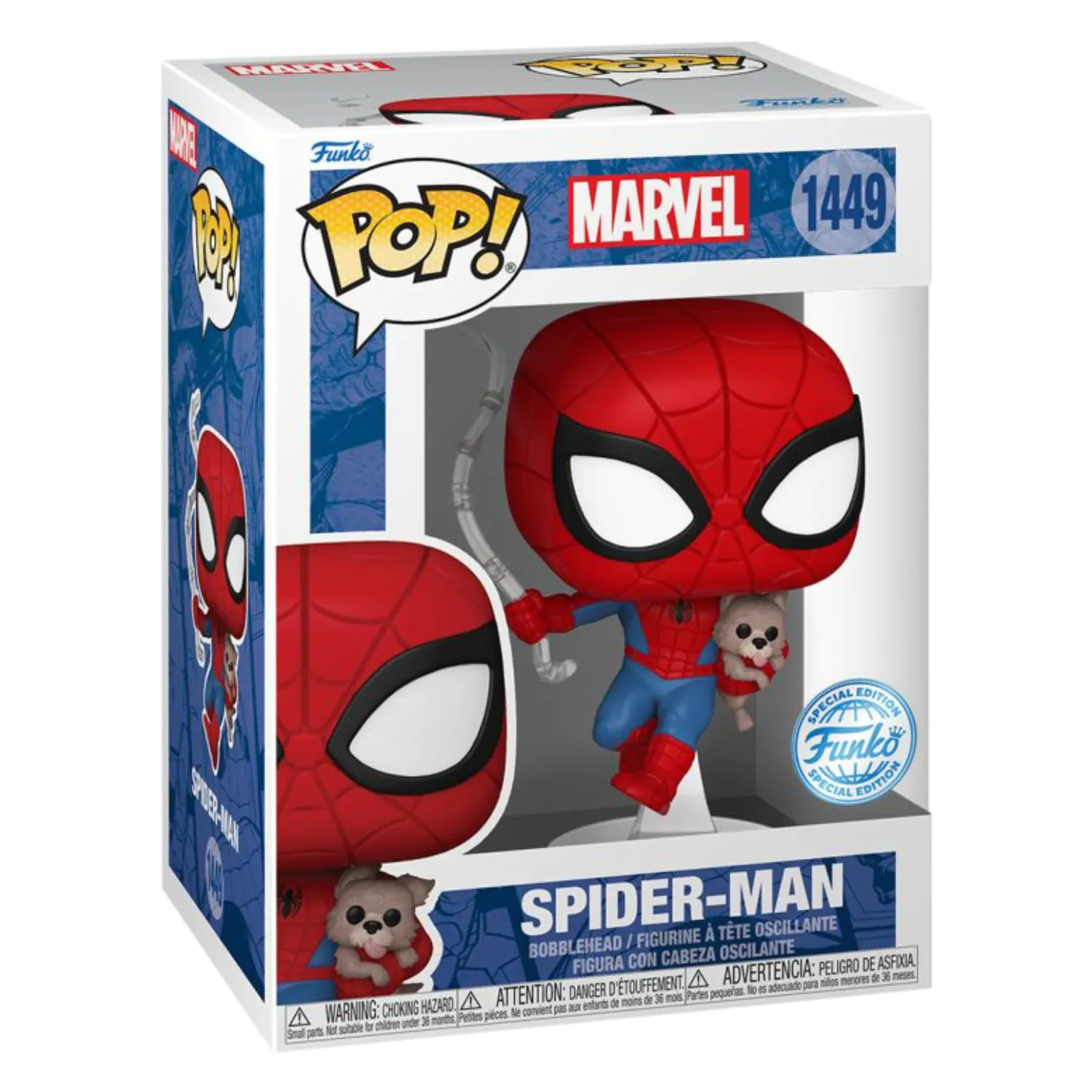 Spider-Man Funko POP&Buddy! Movies Vinylfiguren Spidey mit Sandwich(Dog) 9 cm Produktfoto