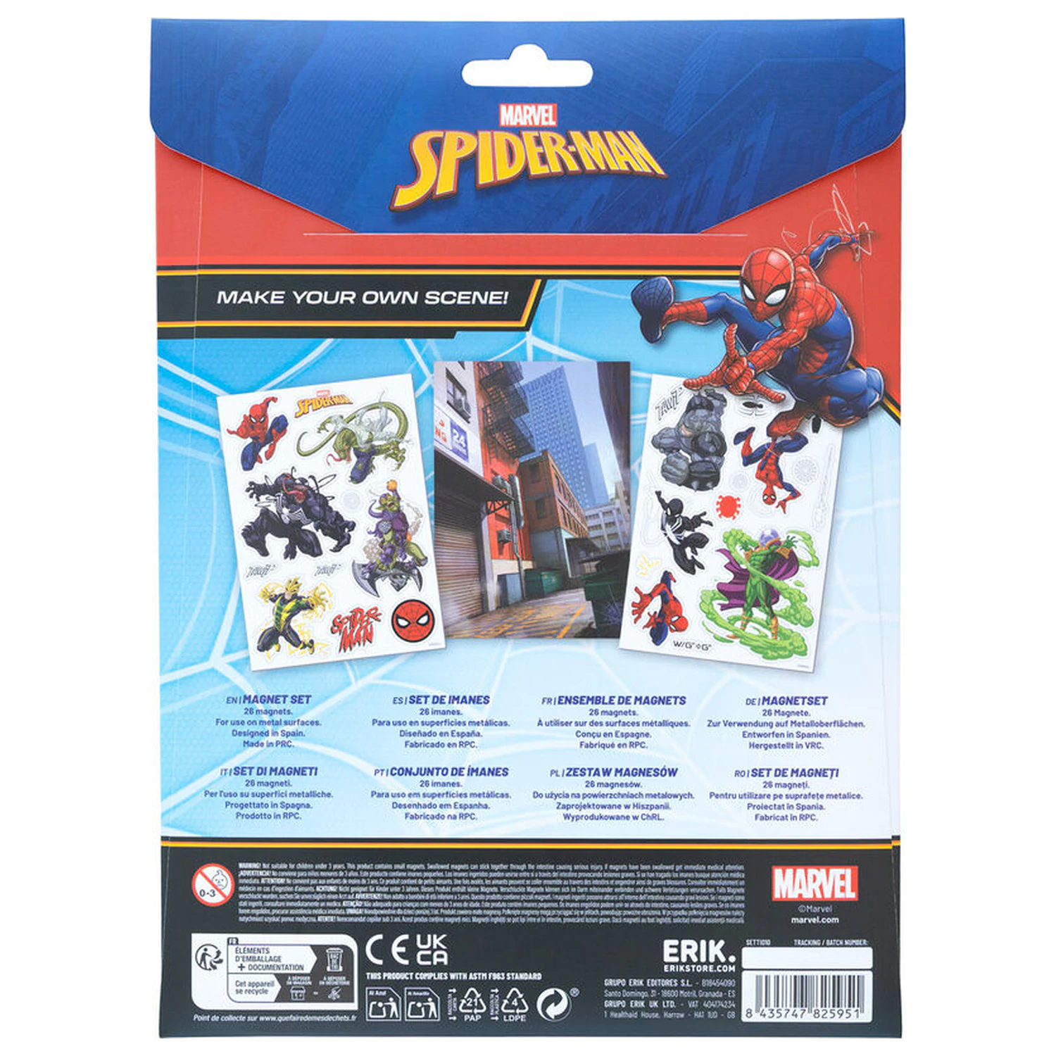 Marvel Spiderman Set von Stanzmagneten Produktfoto