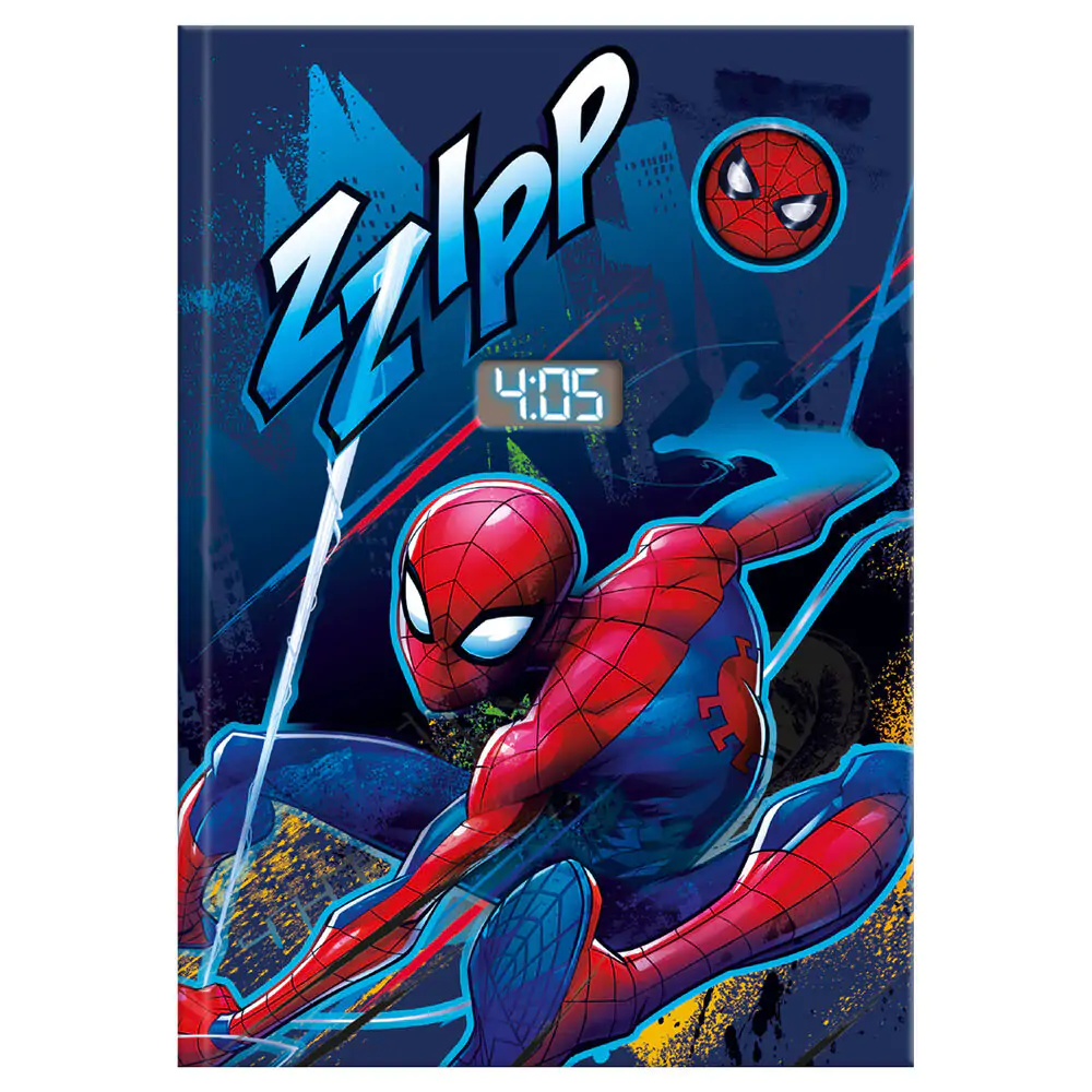 Marvel Spiderman Notizbuch mit Uhr Produktfoto
