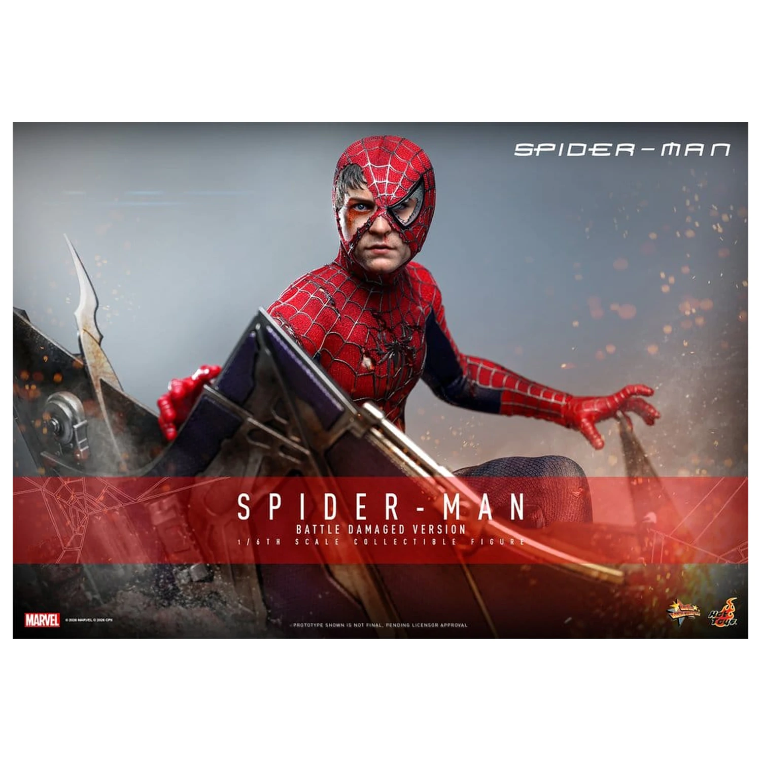 Spider-Man Movie Masterpiece Action-Figur 1/6 Spider-Man (Battle Damaged Version) 30 cm Produktfoto
