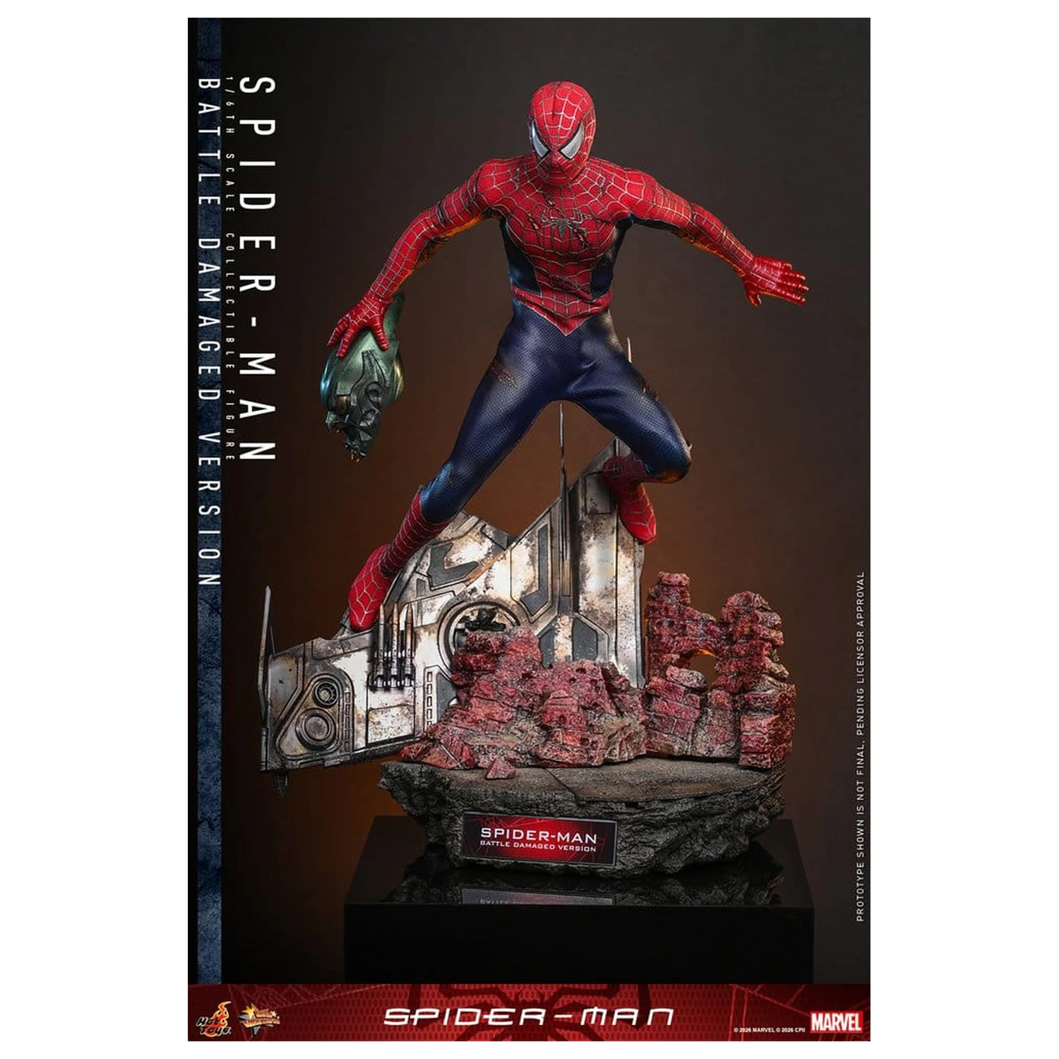 Spider-Man Movie Masterpiece Action-Figur 1/6 Spider-Man (Battle Damaged Version) 30 cm Produktfoto