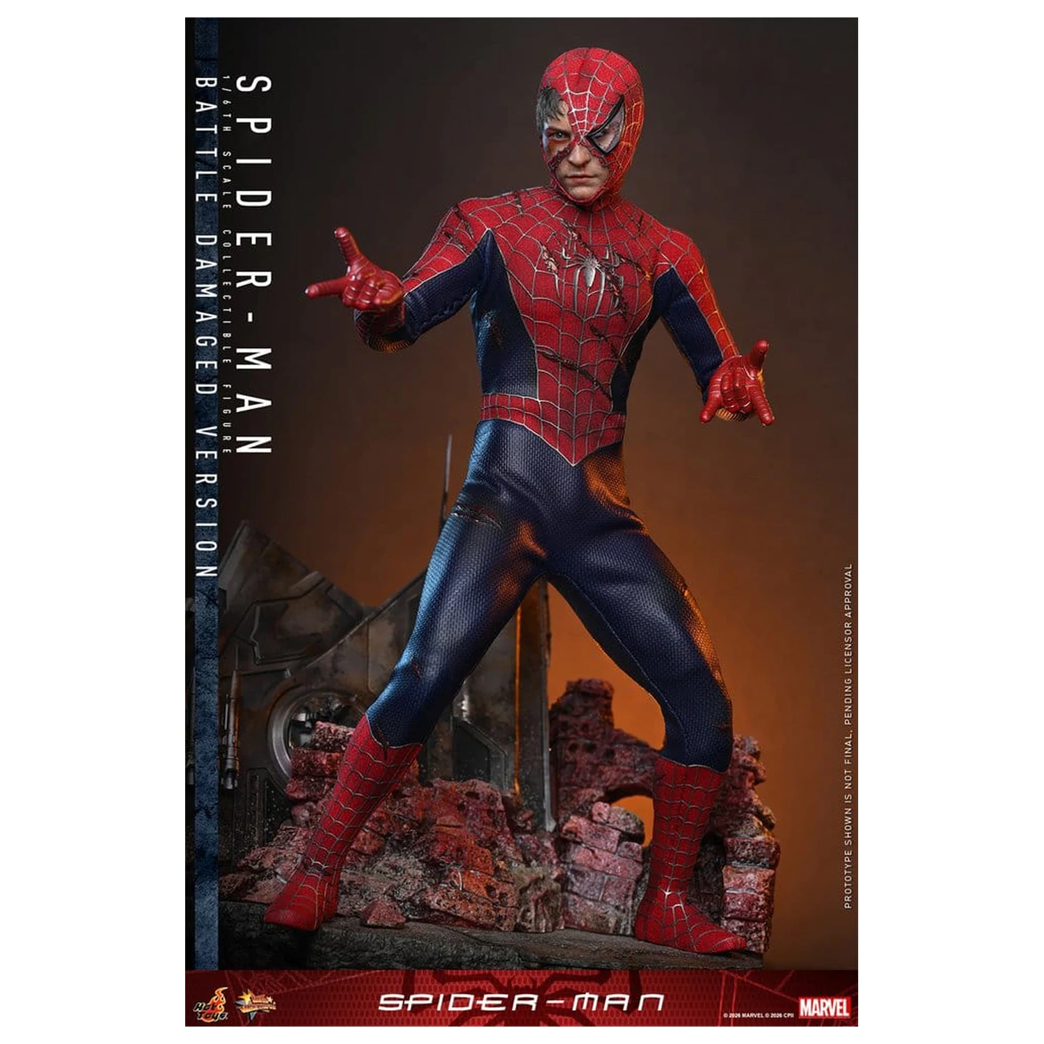 Spider-Man Movie Masterpiece Action-Figur 1/6 Spider-Man (Battle Damaged Version) 30 cm Produktfoto