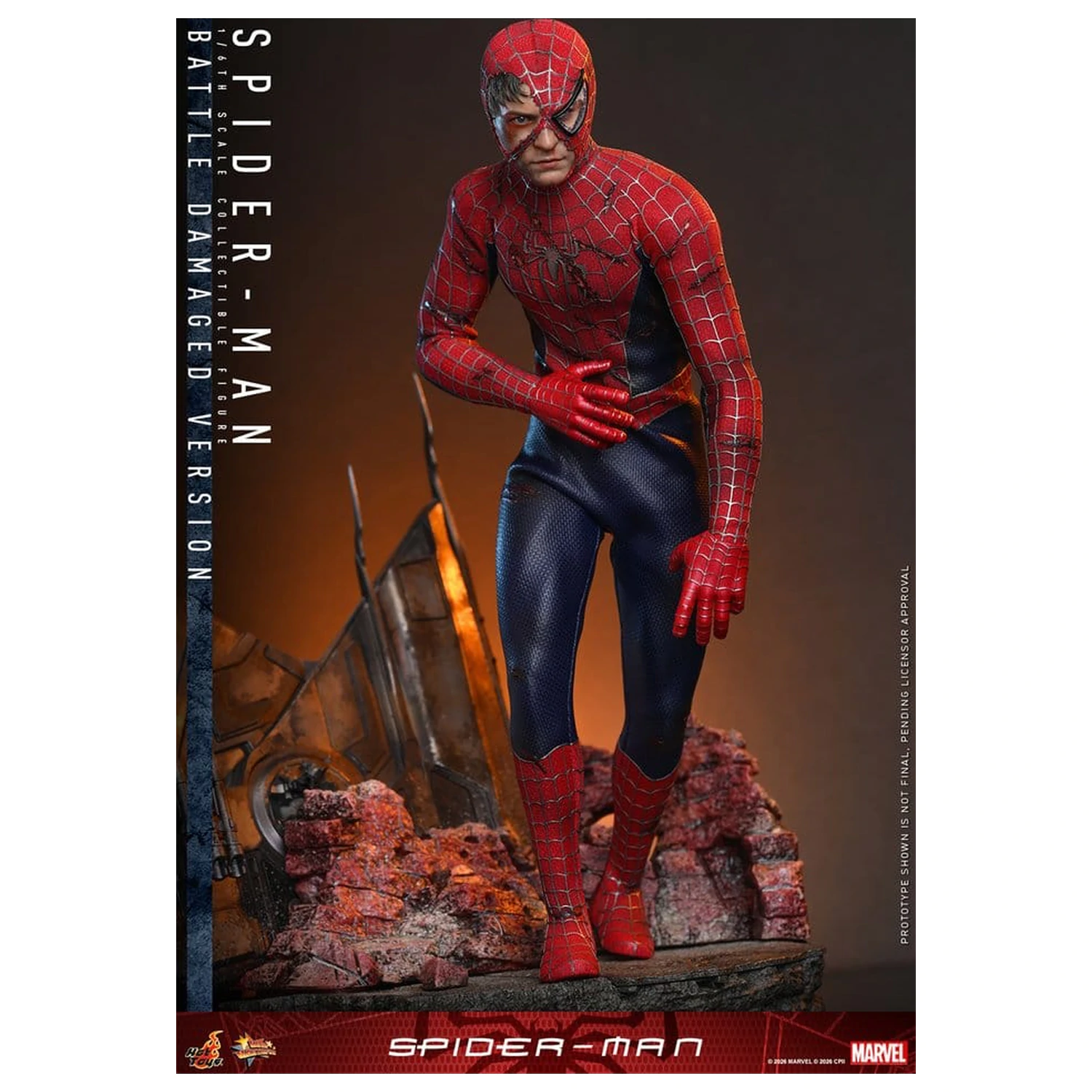 Spider-Man Movie Masterpiece Action-Figur 1/6 Spider-Man (Battle Damaged Version) 30 cm Produktfoto