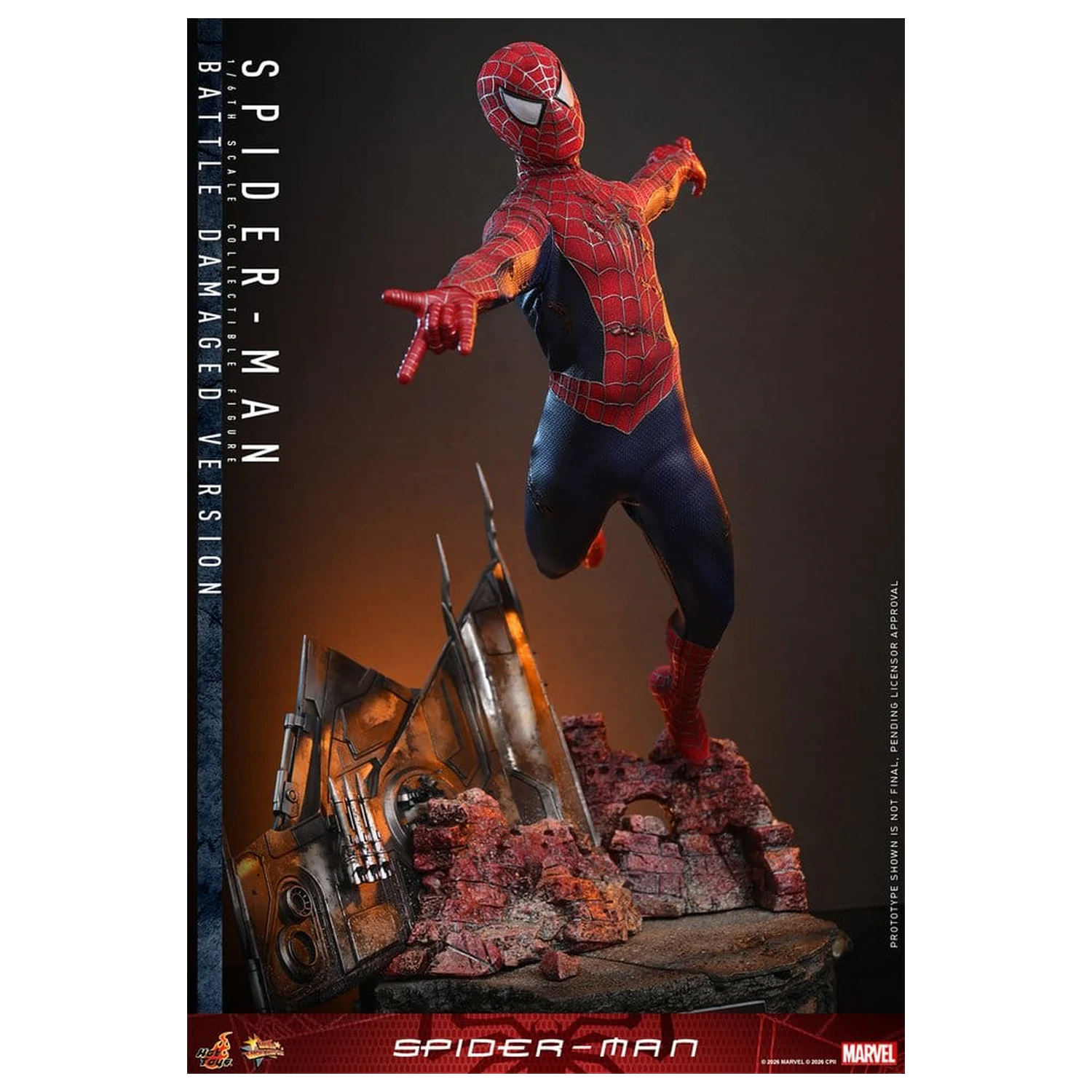 Spider-Man Movie Masterpiece Action-Figur 1/6 Spider-Man (Battle Damaged Version) 30 cm Produktfoto