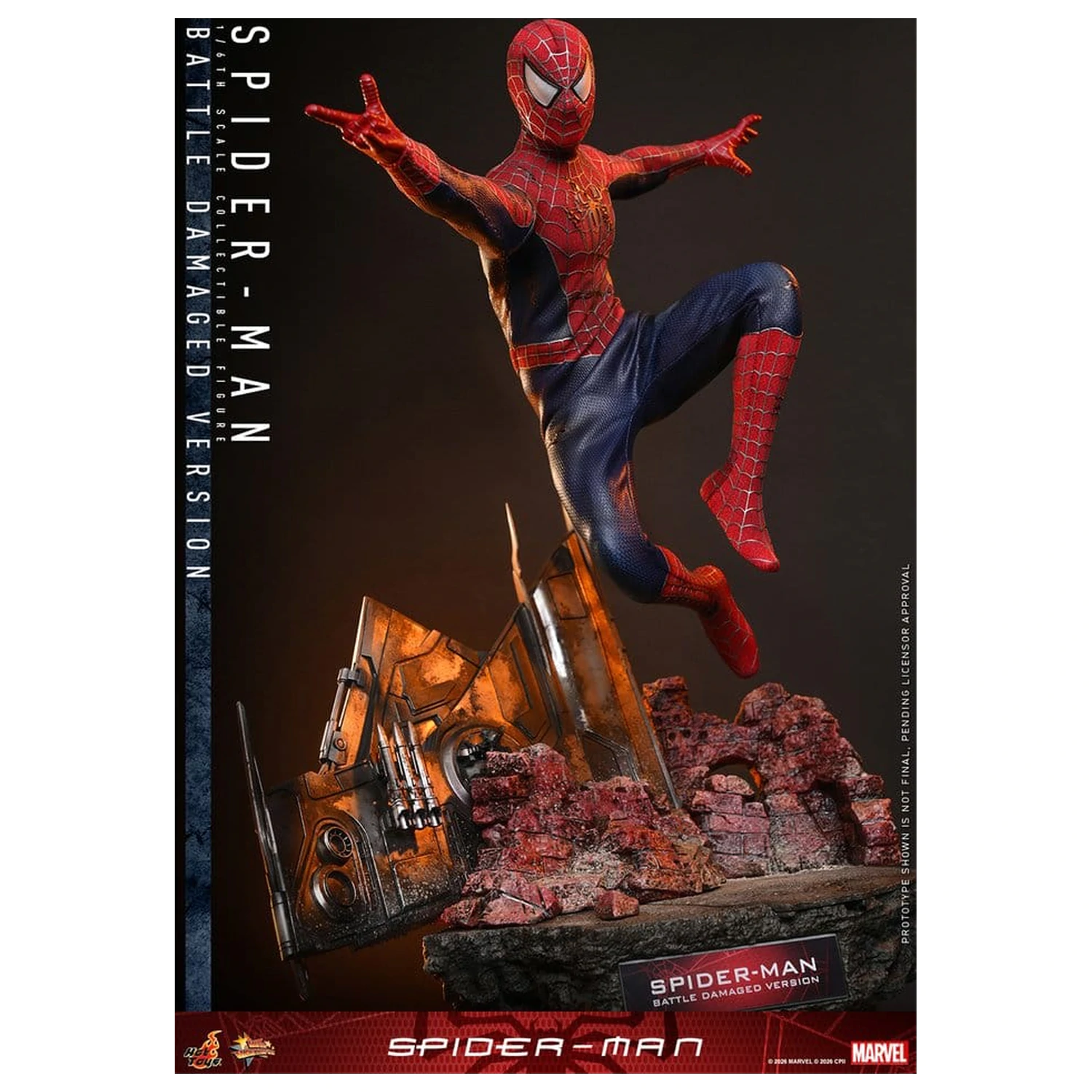 Spider-Man Movie Masterpiece Action-Figur 1/6 Spider-Man (Battle Damaged Version) 30 cm Produktfoto