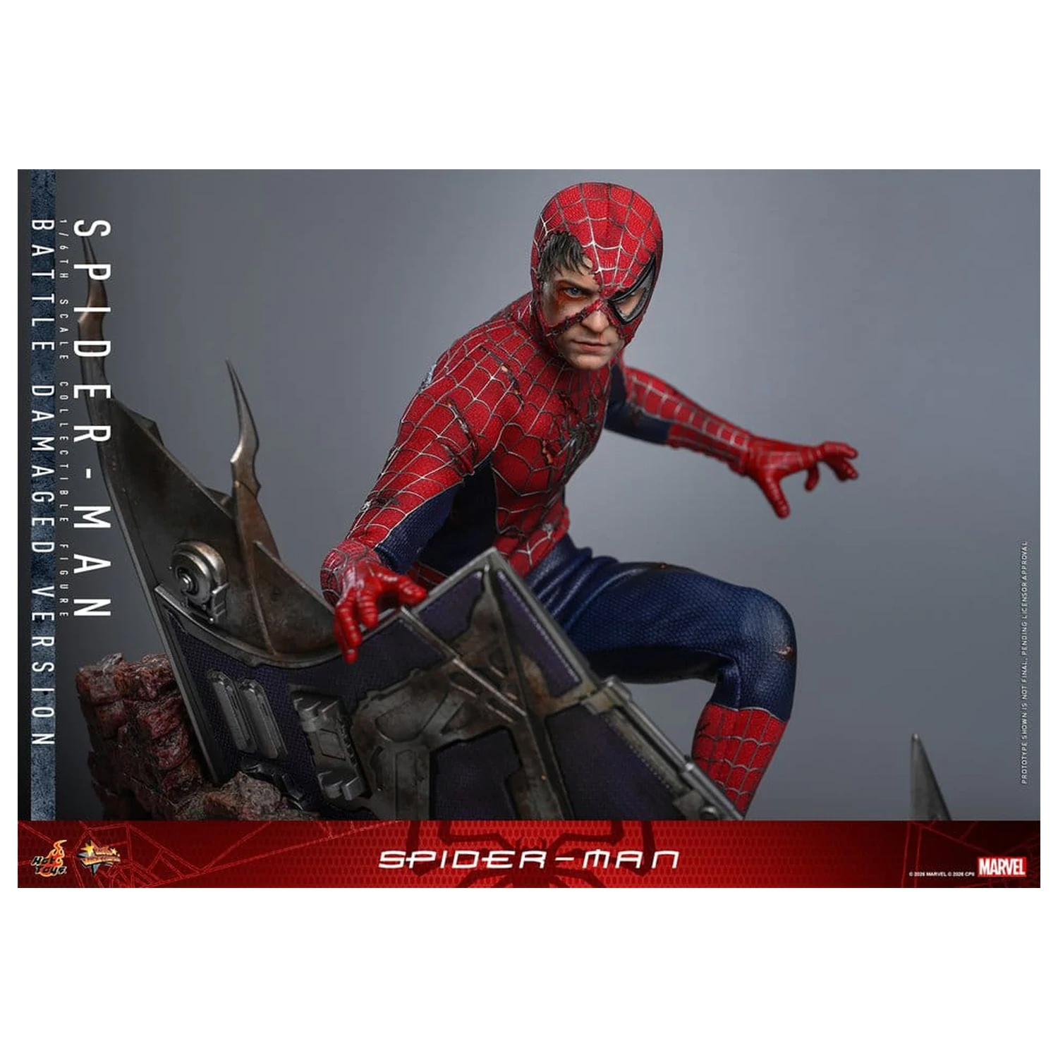 Spider-Man Movie Masterpiece Action-Figur 1/6 Spider-Man (Battle Damaged Version) 30 cm Produktfoto