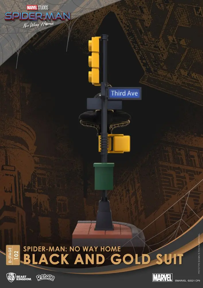 Spider-Man: No Way Home D-Stage PVC Diorama Spider-Man Black and Gold Suit 25 cm Produktfoto