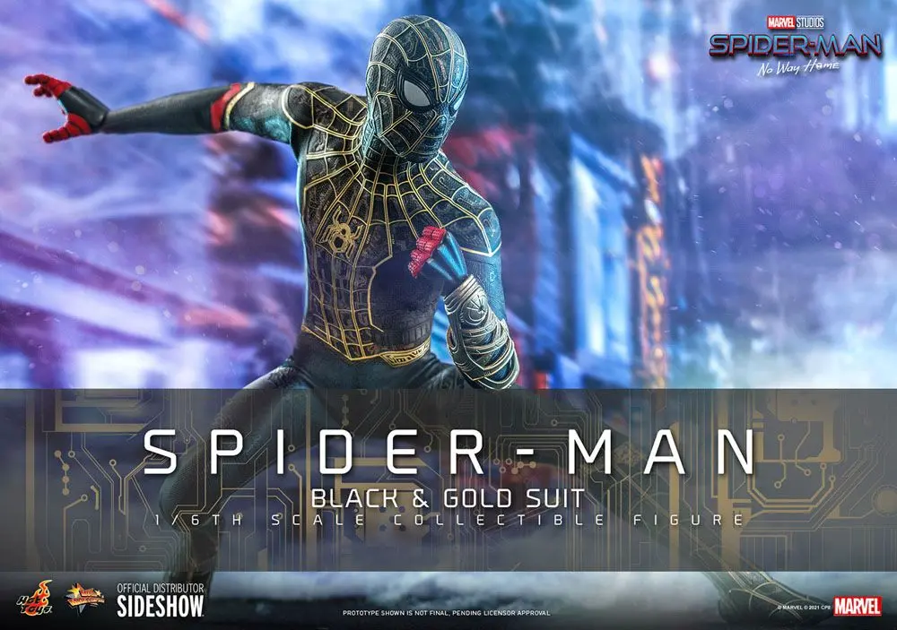 Spider-Man: No Way Home Movie Masterpiece Actionfigur 1/6 Spider-Man (Black & Gold Suit) 30 cm termékfotó