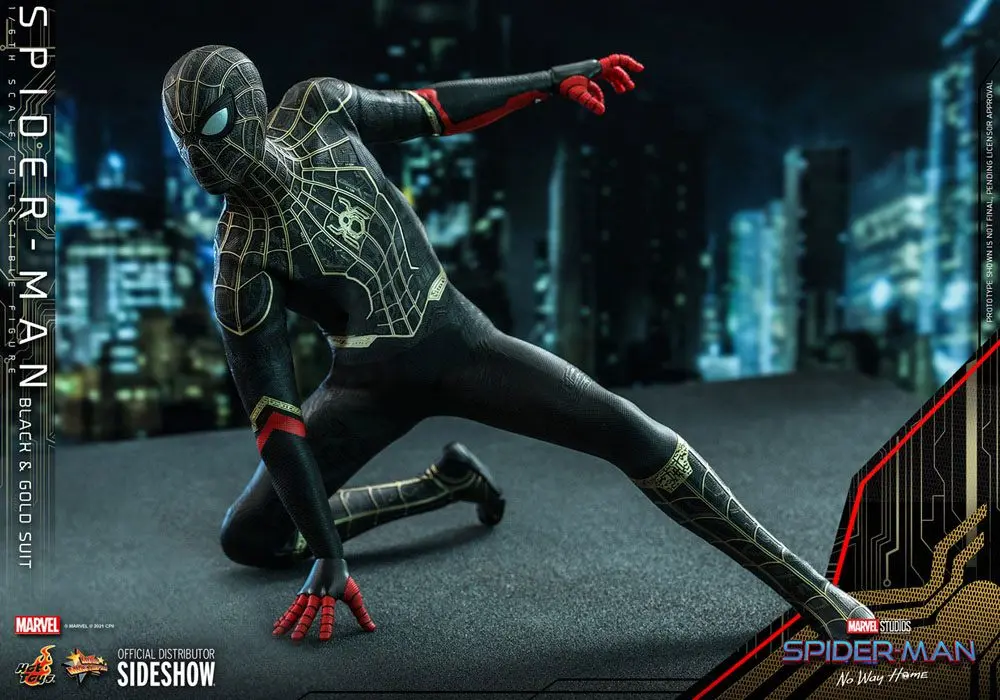 Spider-Man: No Way Home Movie Masterpiece Actionfigur 1/6 Spider-Man (Black & Gold Suit) 30 cm termékfotó