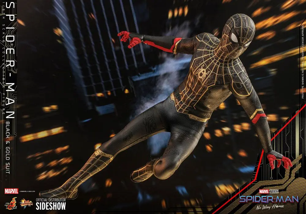 Spider-Man: No Way Home Movie Masterpiece Actionfigur 1/6 Spider-Man (Black & Gold Suit) 30 cm termékfotó