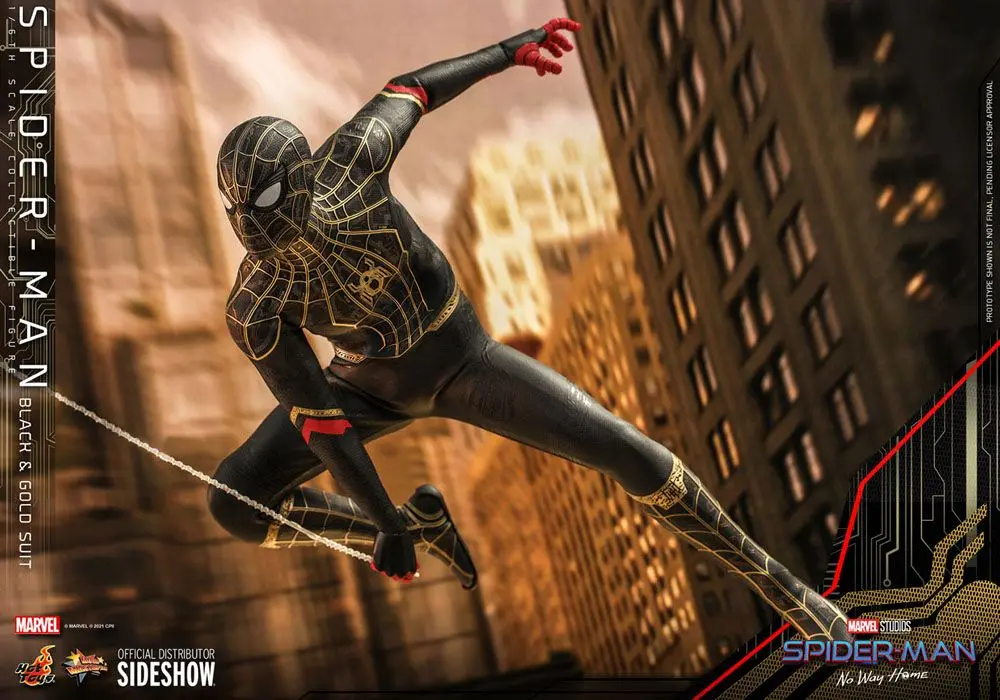 Spider-Man: No Way Home Movie Masterpiece Actionfigur 1/6 Spider-Man (Black & Gold Suit) 30 cm termékfotó