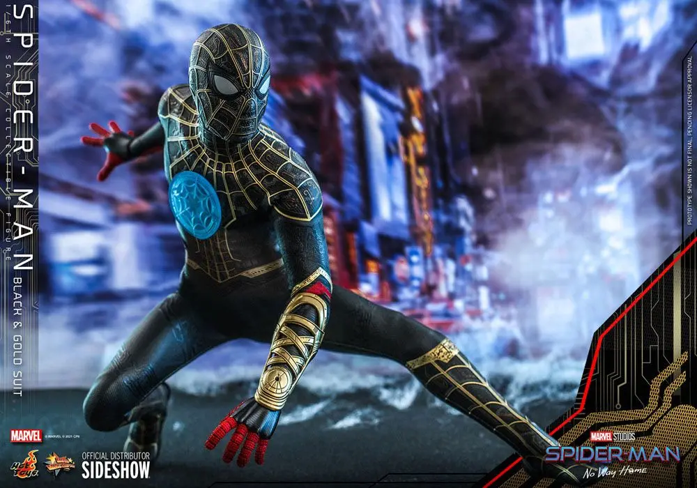 Spider-Man: No Way Home Movie Masterpiece Actionfigur 1/6 Spider-Man (Black & Gold Suit) 30 cm termékfotó