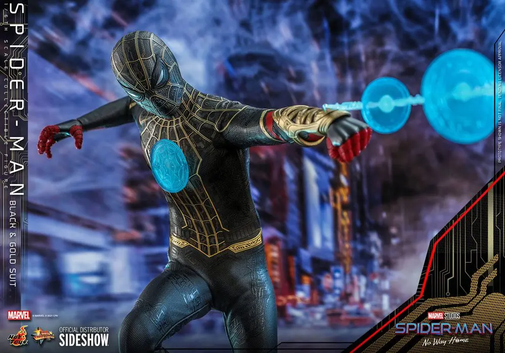 Spider-Man: No Way Home Movie Masterpiece Actionfigur 1/6 Spider-Man (Black & Gold Suit) 30 cm termékfotó