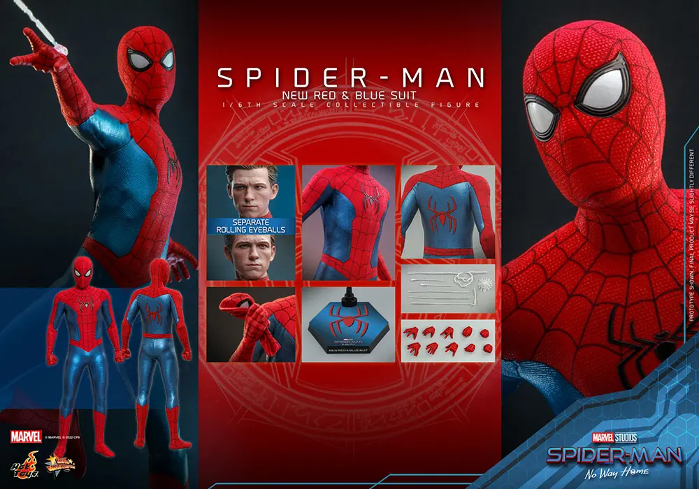 Spider-Man: No Way Home Movie Masterpiece Actionfigur 1/6 Spider-Man (New Red and Blue Suit) 28 cm termékfotó