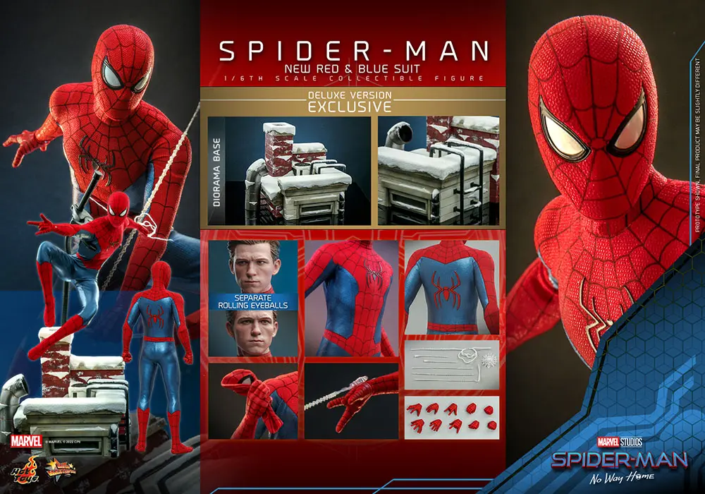 Spider-Man: No Way Home Movie Masterpiece Actionfigur 1/6 Spider-Man (New Red and Blue Suit) (Deluxe Version) 28 cm termékfotó