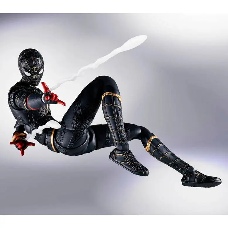 Spider-Man: No Way Home S.H. Figuarts Actionfigur Spider-Man Black & Gold Suit (Special Set) 15 cm Produktfoto