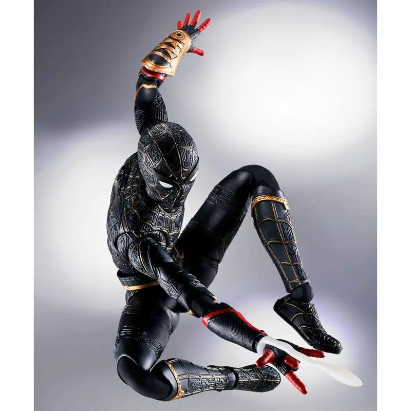 Spider-Man: No Way Home S.H. Figuarts Actionfigur Spider-Man Black & Gold Suit (Special Set) 15 cm Produktfoto