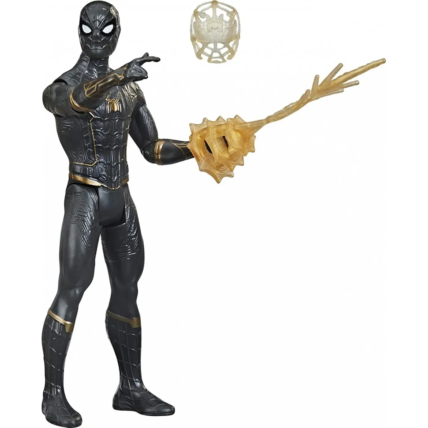 Spider-Man Pókember Black and Gold Suit Spider-Man Mystery Web Gear Actionfigur 13cm termékfotó