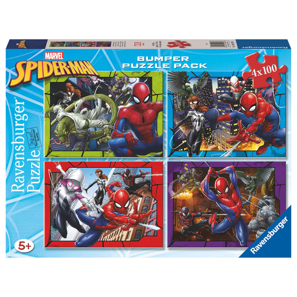 Marvel Spiderman Puzzle 4x100 Teile Produktfoto