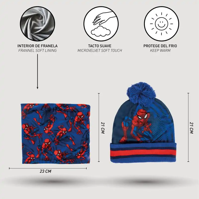 Marvel Spiderman Winter Set Schlauchschal Mütze Handschuhe Produktfoto