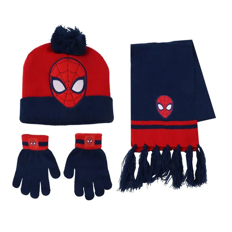 Marvel Spiderman Winter Set Schlauchschal Mütze Handschuhe Produktfoto
