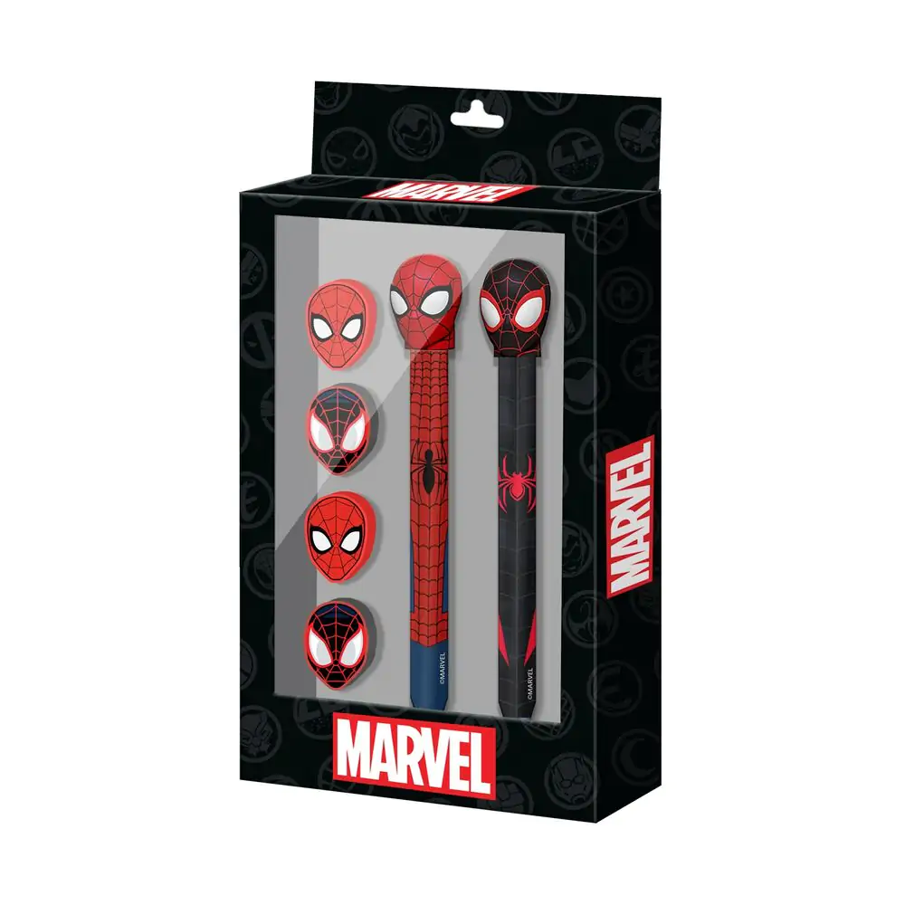 Marvel Spiderman Stift, Bleistift und 4er-Pack Produktfoto