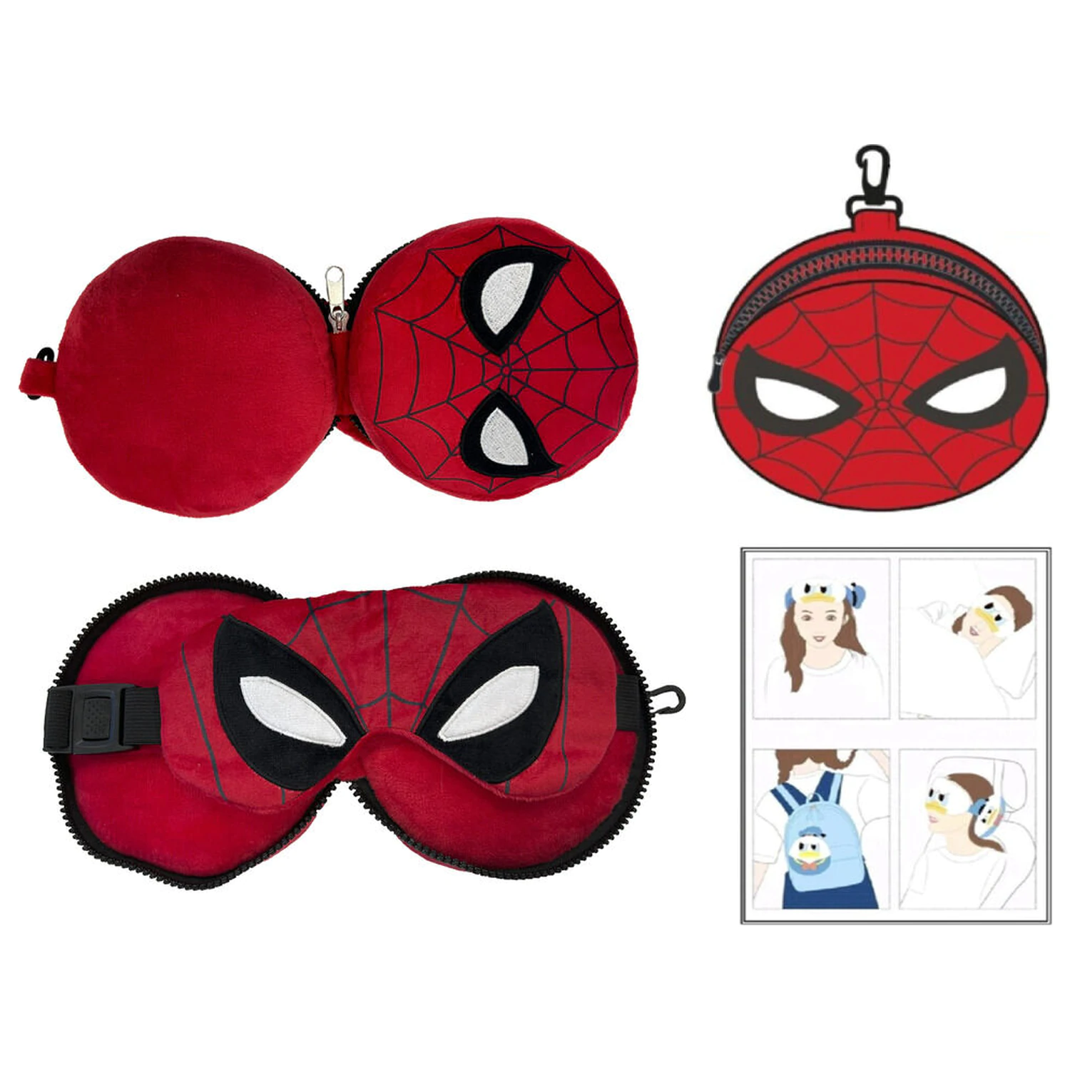 Marvel Spiderman Reisekissen + Maske Produktfoto