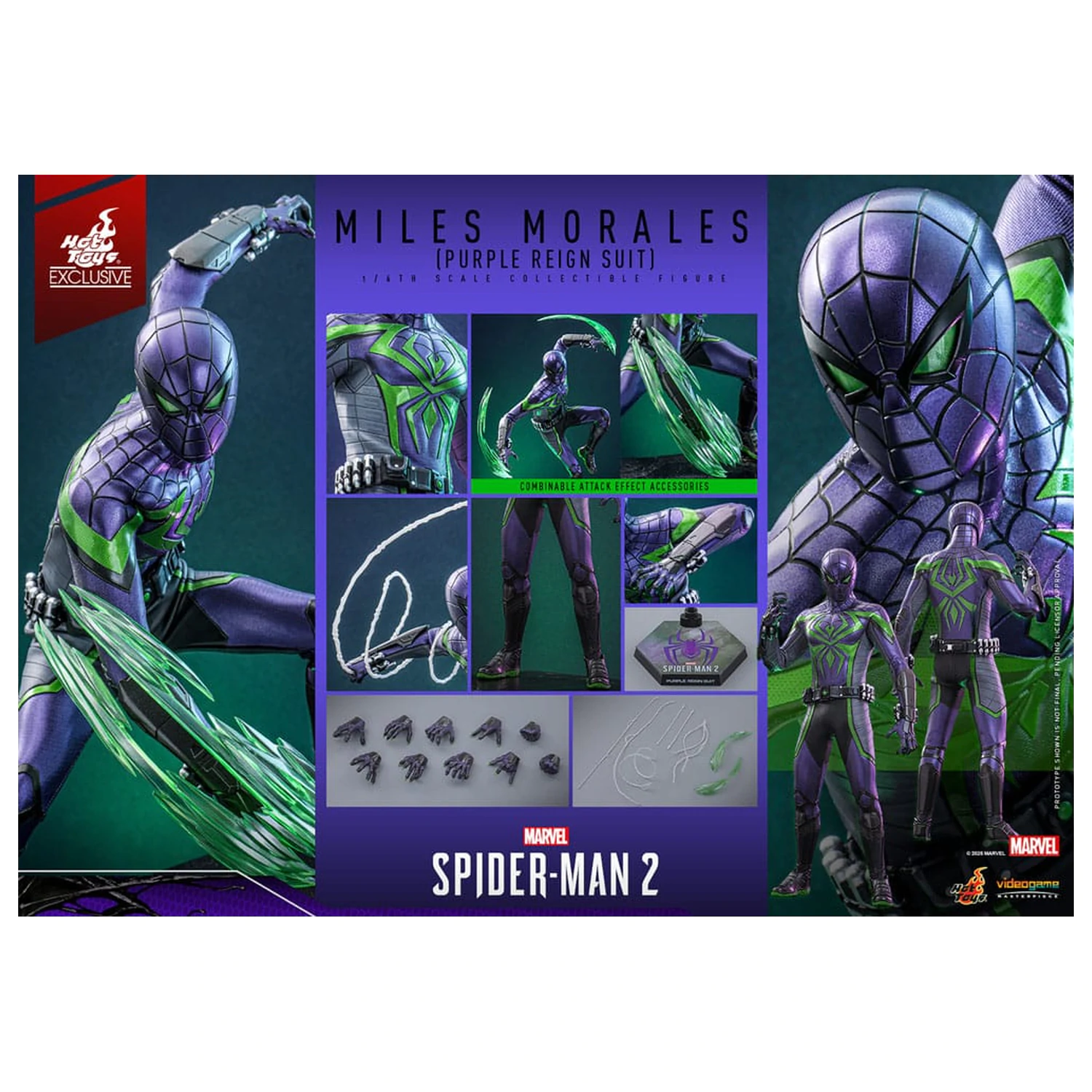 Spider-Man Videospiel Meisterwerk Actionfigur 1/6 Miles Morales (Purple Reign Suit) Hot Toys Exclusive 30 cm Produktfoto