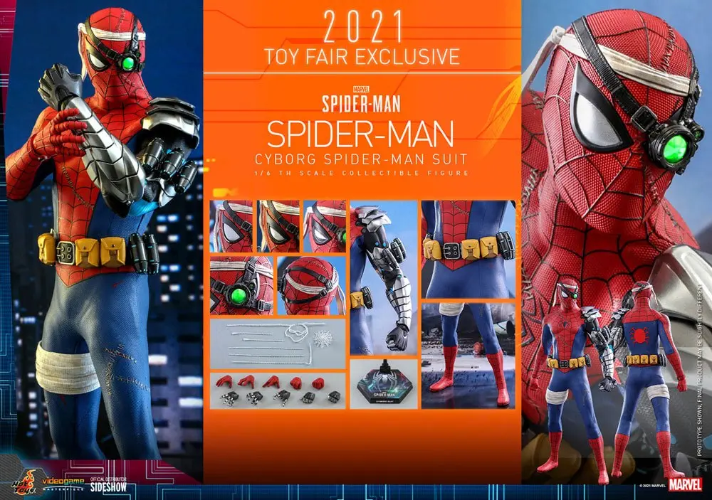 Spider-Man Videogame Masterpiece Actionfigur 1/6 Cyborg Spider-Man Suit 2021 Toy Fair Exclusive 30cm Produktfoto